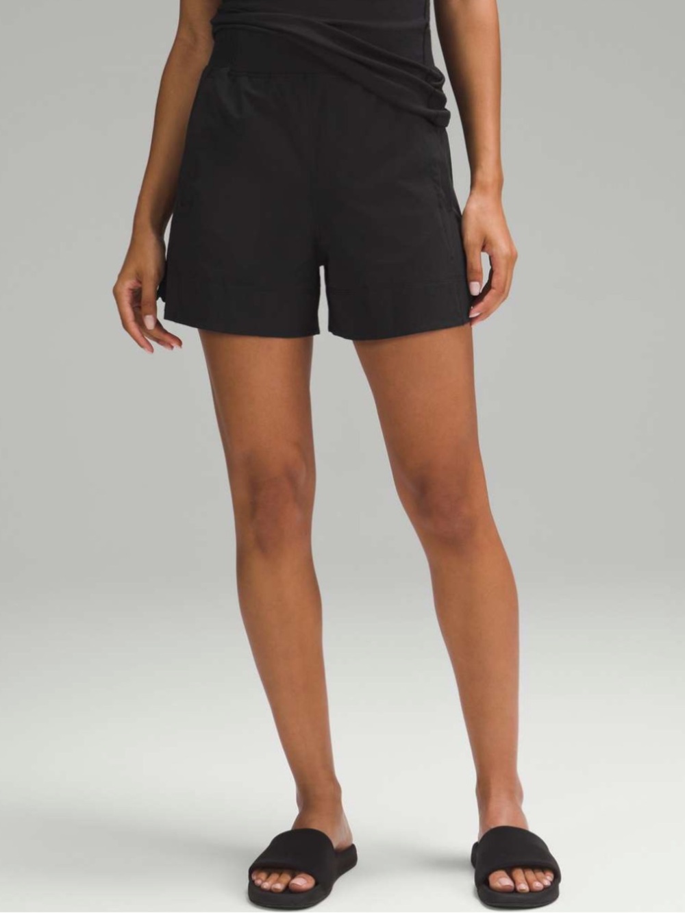 Lululemon Black Stretch Woven Relaxed Fit High Rise Short 4" - Picture 8 of 9